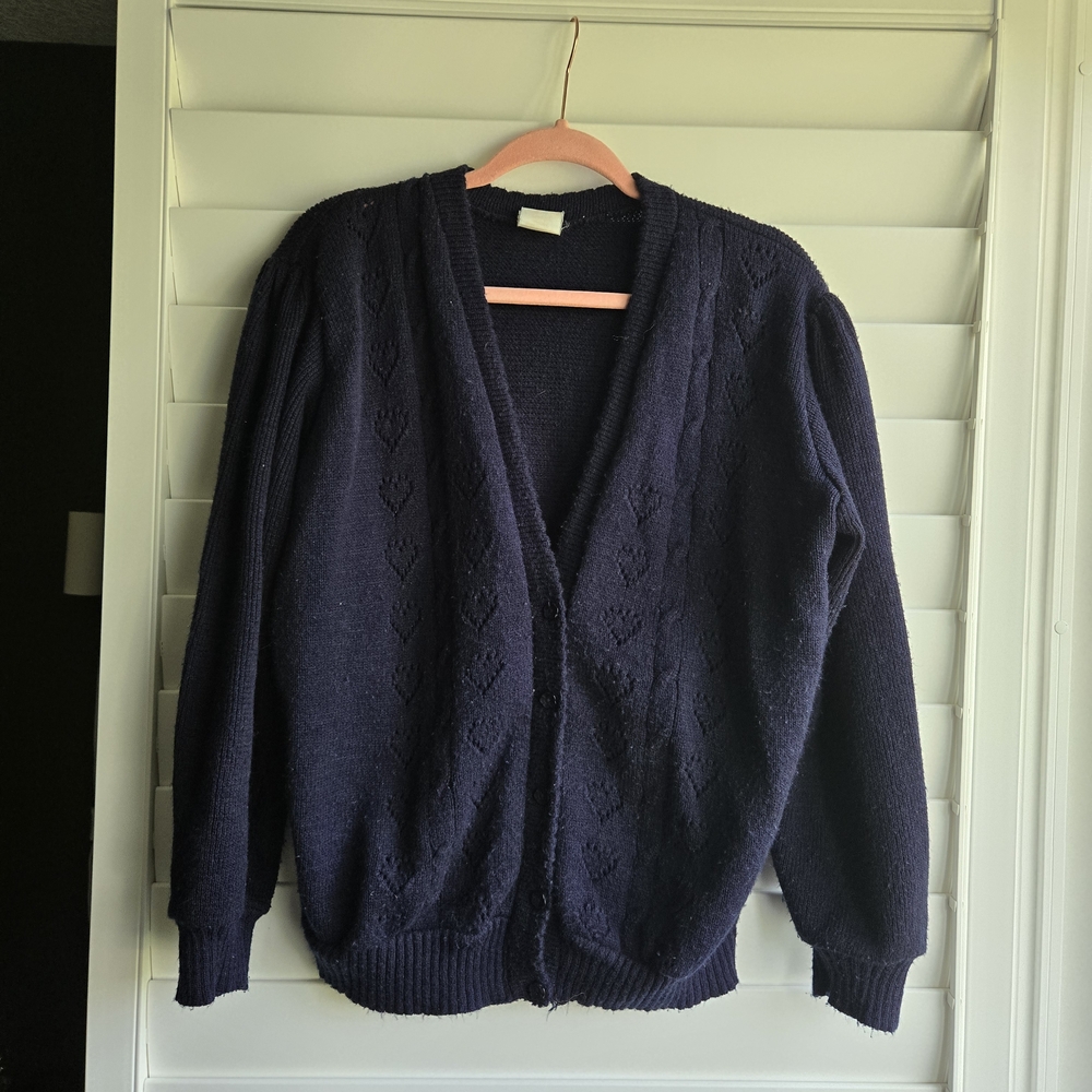 Vintage Heart Navy Women's Cardigan